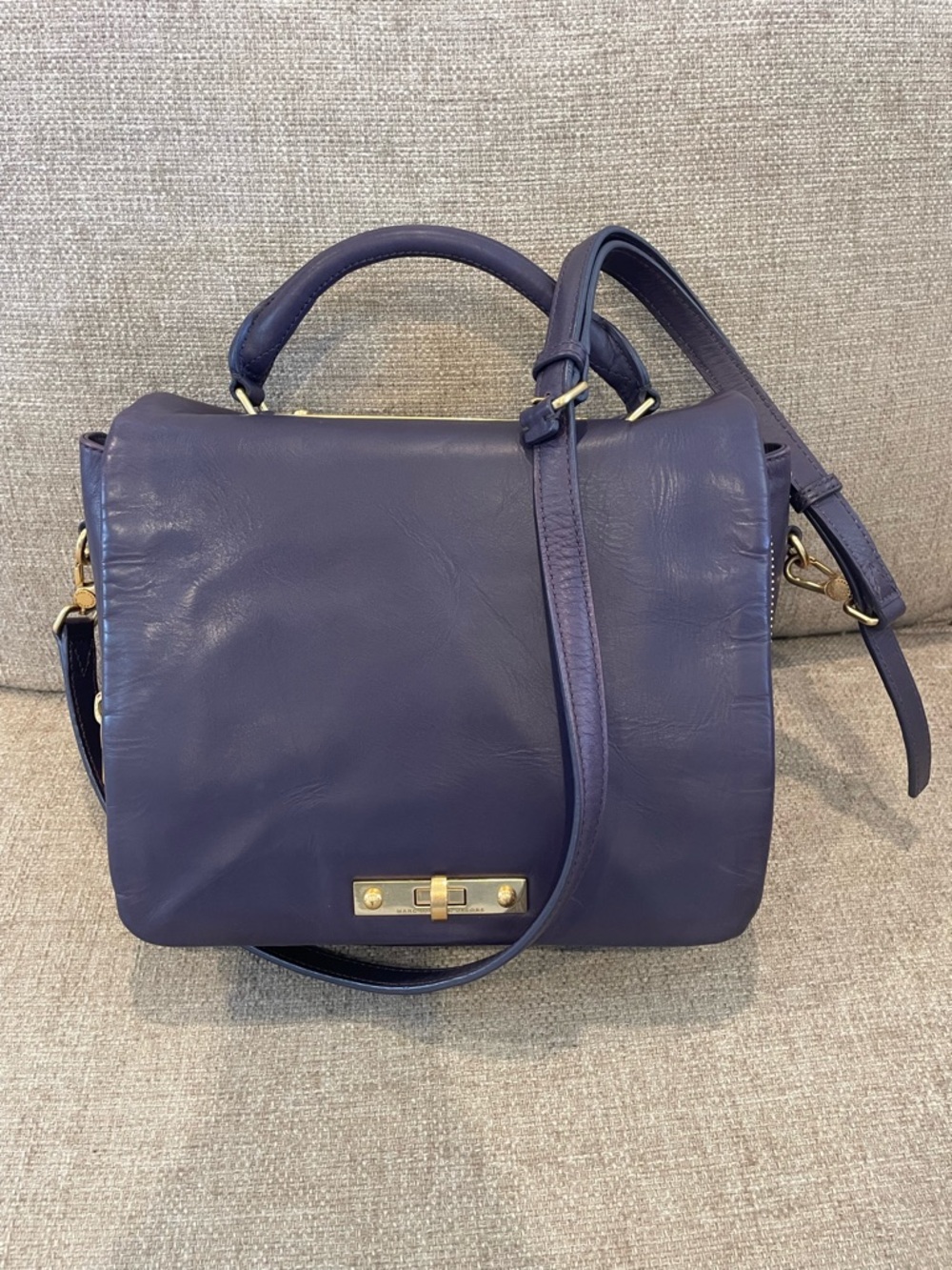 Marc Jacobs “Plum violet” crossbody top handle satchel